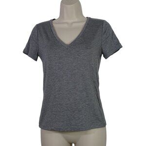 Express Conscious Edit Fitted V-Neck T-Shirt Gray Women Size S Short Sleeve NEW